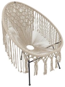 Καρέκλα - Πολυθρόνα Havvana Fylliana Macrame Mπέζ 72x92x86 εκ. 72x92x86 εκ.