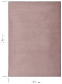 Χαλάκι Ροζ Παστέλ 180 x 270 εκ. από Συνθετική Γούνα Κουνελιού - Ροζ