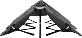 vidaXL Ξαπλώστρα Δύο Ατόμων Πτυσσόμενη Γκρι Ατσάλινη