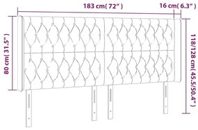 Κεφαλάρι Κρεβατιού LED Μπλε 183x16x118/128 εκ. Υφασμάτινο - Μπλε