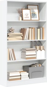 vidaXL Βιβλιοθήκη Λευκή 80x24x143 εκ. από Επεξεργασμένο Ξύλο