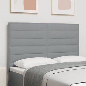 vidaXL LED Κεφαλάρι Γραμμές Σχεδιασμού Ανοιχτό Γκρι 72 εκ. Ύφασμα