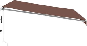 vidaXL Τέντα Πτυσσόμενη Αυτόματη με LED Καφέ 400x350 εκ.
