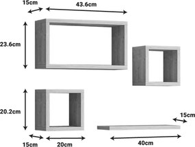 Ραφιέρα Babine pakoworld μελαμίνη σε ανθρακί απόχρωση 84x15x44εκ