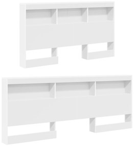 vidaXL Κρεβάτι Βιβλιοθήκης Λευκό 160x200 εκ. Τεχνητό Ξύλο