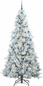 vidaXL Τεχνητό Χριστουγεννιάτικο Δέντρο με Άξονα με βάση Λευκό 210 cm