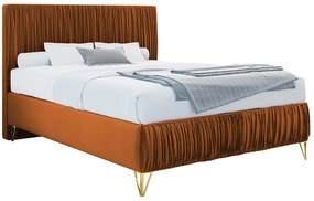 Επενδυμένο κρεβάτι Mars-Portokali-120 x 200