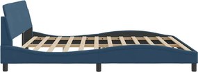 vidaXL Σκελετός Κρεβατιού Dover Μπλε 200x200 εκ.Υφασμάτινο