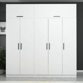 Πενταφυλλη Ντουλαπα Λευκο KALEO 52x225x235