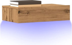 vidaXL Σετ ντουλάπι τηλεόρασης 2 τεμαχίων με φώτα LED Artisan Oak