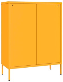 vidaXL Συρταριέρα Μουσταρδί 80 x 35 x 101,5 εκ. από Ατσάλι