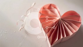 Intra Συλλεκτικό Ξύλινο Παζλ Plywood 4mm - Ροζ χαρτί Origami σε σχήμα καρδιάς Σε Ξύλινο Κουτί - Διαστάσεις Puzzle: 10x10 cm – 25 κομμάτια
