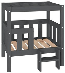 vidaXL Κρεβάτι Σκύλου Γκρι 65,5x50,5x70 εκ. από Μασίφ Ξύλο Πεύκου