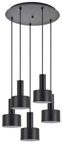 Φωτιστικό Οροφής  SE21-BL-4-5BL-MS1 ADEPT TUBE Black Pendant Black Metal Shade+ - 51W - 100W - 77-8545