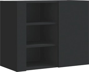 vidaXL Ντουλάπι Τοίχου Μαύρο 75x35x60 εκ. από Επεξεργασμένο Ξύλο