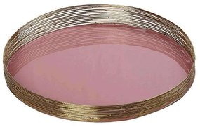 Δίσκος Διακοσμητικός AKA210 30cm Pink-Gold Espiel Μέταλλο
