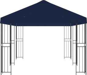 vidaXL Κιόσκι με Πλαϊνές Τοίχους 6 x 3 m Μπλε Πολυεστέρας και Χάλυβας
