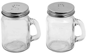 Αλατοπίπερο INT8506 (Σετ 2τμχ) 8,5cm Clear Espiel Metal, Glass