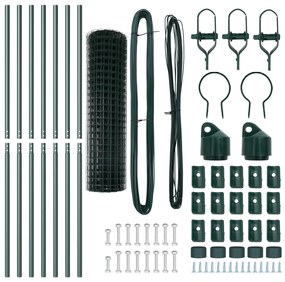 vidaXL Euro Fence με 7 Στήλες 1.4x10 μ Γαλβανισμένος Χάλυβας Πράσινος