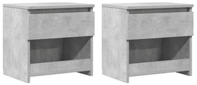 vidaXL Κομοδίνα 2 τεμ. Γκρι Σκυροδέματος 40 x 30 x 39 εκ. Επεξ. Ξύλο
