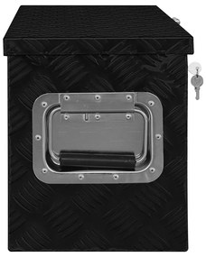 vidaXL Κουτί Αποθήκευσης Μαύρο 80 x 30 x 35 εκ. Αλουμινίου