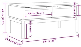 ΤΡΑΠΕΖΑΚΙ ΣΑΛΟΝΙΟΥ FLORO ΚΑΦΕ ΚΕΡΙΟΥ 99X55,5X45 ΕΚ. ΜΑΣΙΦ ΠΕΥΚΟ 374017