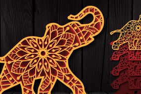 Intra απο ξύλο plywood 3mm-4mm πάχος 3D Multi-layer Elephant Mandala Δίασταση 30x30 cm INTRAFABR-104193418