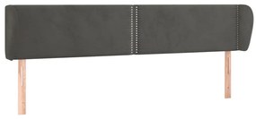 vidaXL Κεφαλάρι με Πτερύγια Σκούρο Γκρι 203x23x78/88 εκ. Βελούδινο