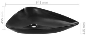 vidaXL Νιπτήρας Τριγωνικός Μαύρος 645 x 455 x 115 χιλ. Κεραμικός