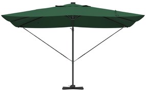 vidaXL Ομπρέλα Ρώμης με LEDs Πράσινη 352x251x265 cm Αλουμίνιο