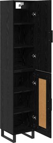 vidaXL Highboard Μαύρη Οξυά 34,5 x 34 x 180 εκ. Επεξεργασμένο Ξύλο