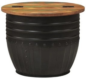 vidaXL Τραπεζάκι Σαλονιού Μαύρο 50x39,5 εκ. Μασίφ Ανακυκλωμένο Ξύλο