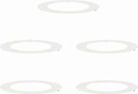 vidaXL κατάλληλο για επίπεδα δαχτυλίδια δέντρου 5 τμχ. Λευκό Ατσάλι
