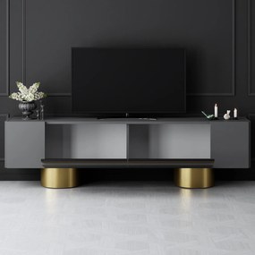 Έπιπλο Τηλεόρασης Ανθρακί / Χρυσό CLAA 180x30x16