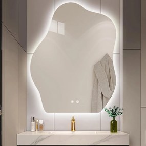 Καθρέφτης Led 0762-S-03 70x80cm White Ξύλο,Γυαλί