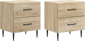 vidaXL Κομοδίνο 2 τεμ. Sonoma Δρυς 43 x 34,5 x 47,5 εκ