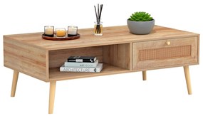 Τραπεζάκι σαλονιού COLM Rattan σε Φυσικό χρώμα 110x59x39,5Yεκ. 110x59x39.5 εκ.
