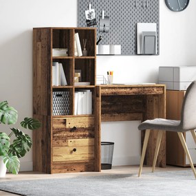 vidaXL Γραφείο με αποθηκευτικό χώρο 2 pcs Παλιό Ξύλο 70 x 40 x 76 εκ.