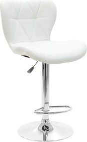 Σκαμπό μπαρ Coozy pakoworld pu σε λευκό χρώμα σκελετός χρωμίου