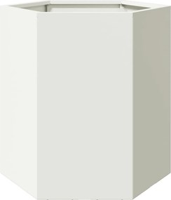 vidaXL Ζαρντινιέρα Κήπου Εξάγωνη Λευκή 46x40x45 εκ. Ατσάλι