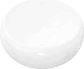 vidaXL Νιπτήρας Στρογγυλός Λευκός 40 x 15 εκ. Κεραμικός