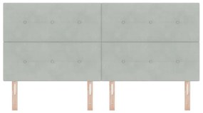 vidaXL Κεφαλάρι με φώτα λωρίδας LED Ανοιχτό γκρι 100 cm Βελούδο