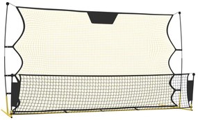 vidaXL Δίχτυ Ποδοσφαίρου Μαύρο &amp; Κίτρινο 183x85x120 εκ. από Πολυεστέρα