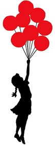 Διακοσμητικό Τοίχου Banksy 891TNL2301 34x100cm Black-Red Wallity Μέταλλο