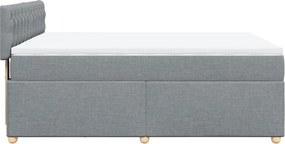 vidaXL Κρεβάτι Boxspring με Στρώμα Αν. Πράσινο 160x200εκ Υφασμάτινο