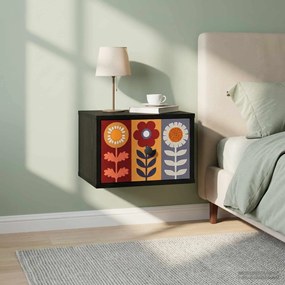 vidaXL Τοίχου κομοδίνο ESSEN Μαύρη Δρυς 36 x 33 x 25 εκ.