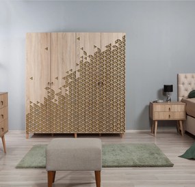 Τετραφυλλη Ντουλαπα Δρυς Sonoma IMAJ 52x180x192