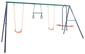 vidaXL Σετ Κούνιας 4 Θέσεων με Κρίκους Γυμναστικής Ατσάλινο