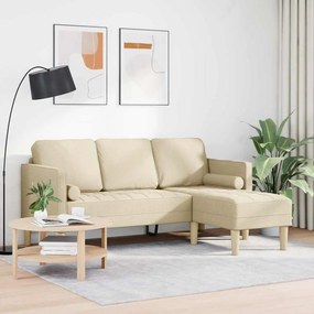 vidaXL Σετ Καναπέ με μαξιλάρι Κρεμ Πολυεστέρας