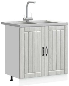 vidaXL Ντουλάπα Κουζίνας με πόρτα 2 pcs Ανοιχτό γκρι 80 x 46 x 81.5 εκ